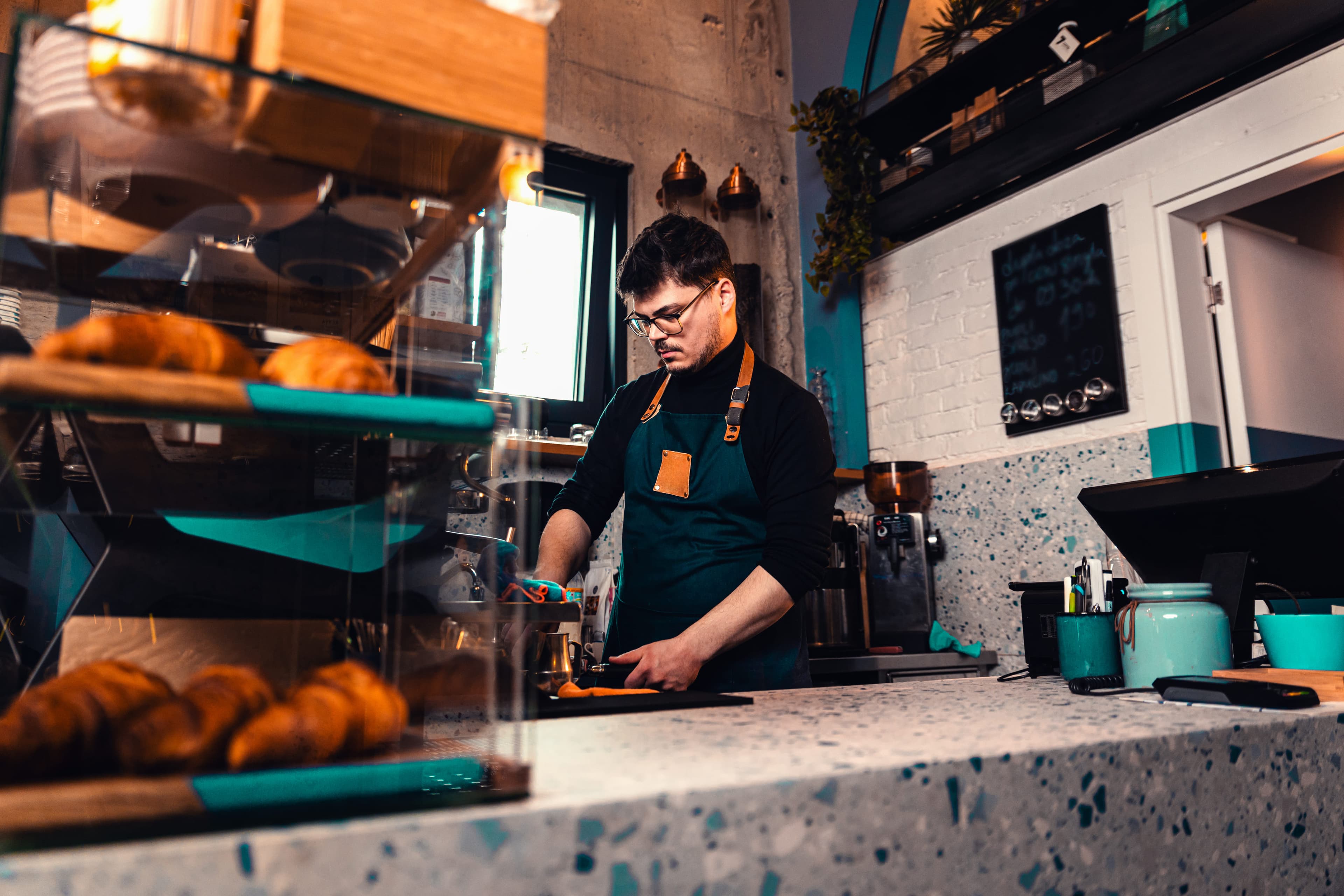 Local business owner at work