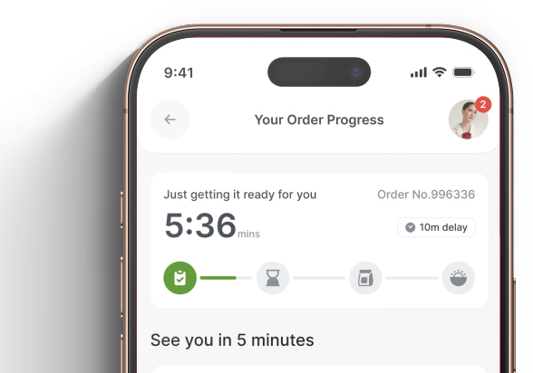 Aulax app order progress screen preview