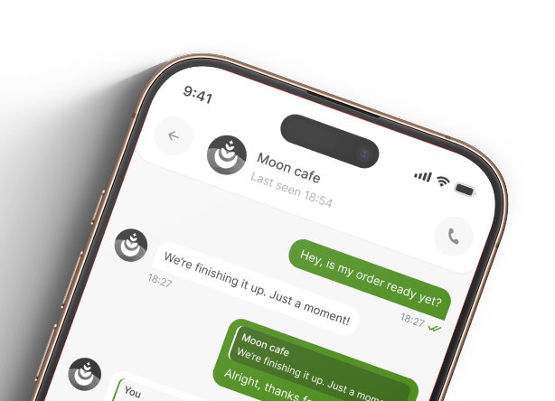 Aulax app chat with merchant preview