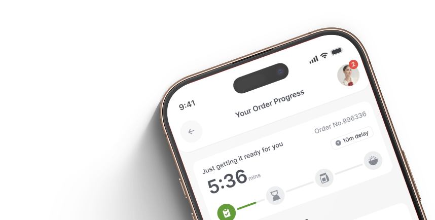 Aulax app order progress screen preview